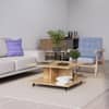 Hexa Engineered Wood Coffee Table With Metal Legs In Giant Wood