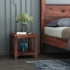 Box Solid Wood Bedside Table in Teak Finish