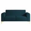 Veniza Velvet 2 Seater Sofa In T Blue Colour