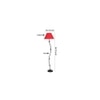 Ovelia Red Fabric Floor Lamp with Black Iron Base