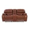 Tigris Leatherette 2 Seater Manual Recliner Sofa in Brown