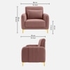 Monly Velvet 1 Seater Sofa Peach Color
