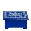 Desert Art MDF Hand Painted Blue Tea Coaster Set with 6 Coasters and Holder