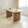 Hiro Solid Wood Dining Table Set in Grey Colour