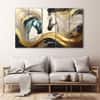 The Castle Decor Vastu Modern Horses Wall Art Set of 5 27x48 Inch