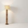 Elegant Beige Jute Floor Lamp with Beige Jute Base