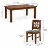 Globally Indian Vedansh Solid Sheesham Wood 6 Seater Dining Table Set 6 Chairs Grey