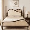 Arch Solid Wood Non Storage Queen Bed in Provincial Teak Finish