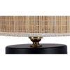 Geoffrey Beige Bamboo Shade Table Lamp with Black Iron Base