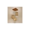 Elementary Brown Solid Wood Cluster Hanging Light