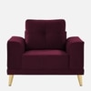 Nency Velvet 1 seater Sofa Red wine