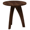 Crescent Solid Wood  Side Table Walnut Finish