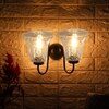 Devansh Metal Electric Wall Light in black Colour with Transparent Shade Count of 2 Lights