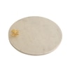 Marble Platter Plain White Round With Gold Foil Work Metal Flower Embedded