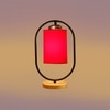Devansh Red Cotton Drum Wooden & Iron Table Lamp -17 Inch Height  -C