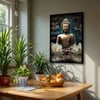 The Castle Decor Lord Buddha Wall Painting Framed Artwork 20x30 Inch Style 2
