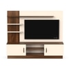 BLUEWUD Rowlet Large Engineering Wood Floor Standing TV Entertainment Unit Set Top Box Stand/TV Cabinet with Shelves for Books & D�cor Display Unit Bed Living Room Upto 55 Inches (Brown Maple & Beige)