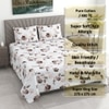 White Floral 400 Tc Cotton Flat Super King Size Bedsheet With 2 Pillow Cover