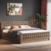 Baori Solid Wood King Size Hydraulic Storage Bed In Danish Walnut Finish