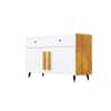 Hexa Red Multipurpose Storage Cabinet With 2 Drawer 2 Door in Giant Wood And Frosty White Colour