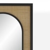 Veya Solid Wood and Cane Mirror in Black Finish