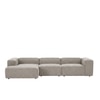 Elegantedge Wood Right Aligned 3-Seater With Upholstery Non Storage Sofa In Grey Colour