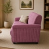 Nura 3 Seater Sofa In Fabric Pink Color