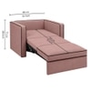 Elano Modern Premium  1 Seater Velvet Pull Out Sofa Cum Bed with Improted Mechanism In Peach Color
