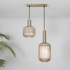 Maloto 2 Light Amber Luster And Brass Hanging Pendant Light