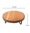 Ireka Homes Kaarigari Acacia Wood Trivet with Metal Legs (10.25x3.75 in)