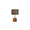 Emily Blue Natural Fiber Shade Table Lamp with Natural Wooden Base