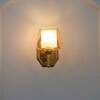 Morvah Single Light Brass Wall Fitting with Amber Glass
