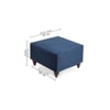 Eli Solid Wood Ottomon in Blue Colour