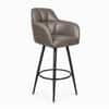 Doe Buck Luxury Faux Leather Counter Height Bar Stool in Grey Colour