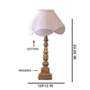 Devansh Off-White Cotton Vintage  Lamp With Wood Base (12X12X23.25)