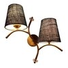 Devansh Metal Electric Wall Light in Gold Colour with Blue Shade Count of 2 Lights