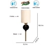 Devansh Metal Electric Wall Light in Black Colour with off-white Shade Count of 1 Light