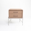 Walsh Leather Side Table in Brown Colour