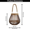 Luxe Home Hanging Bamboo Lantern with Handle or Glass Jar-2023-269- Cocoa (23x22x22 cm)