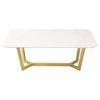 Linden Coffee Table In Stainless Steel Mirror Gold Finish