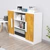 Hexa Engineered Wood Bookshelf in Frosty White and Giant Wood Colour