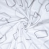 White And Grey  Geometric Cotton  400 Tc  Fitted  Double Queen Size Bedsheet With 2 Pillow Covers