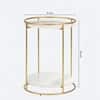 HT Tow Layers Marble Side Table in Gold Colour