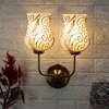 Devansh Metal Electric Wall Light in Gold Colour with Multicolor Shade Count of 2 Lights