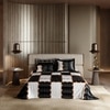 Stoa Paris Super King 5PC Satin Bedding Set  5PC Black-White Grey