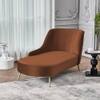 Henz Velvet Chaise Lounger in Brown Colour