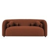 Zenol Boucle Fabric 2 Seater Sofa In Orange