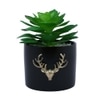 Black 1 Pieces Succulent Artificial Plant With Pot