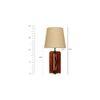 Stella Brown Wooden Table Lamp with White Fabric Lampshade