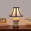 Devansh Multi Cotton Shade Lamp With Wood & Mosaic Glass Base For Decoration/Office/Home/Gifting/Study For Decoration/Office/Home/Gifting/Study